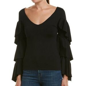 susana monaco Cascade Ruffle Top